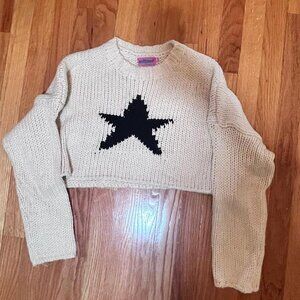 Edikted Women's Cream and Tan Jumper